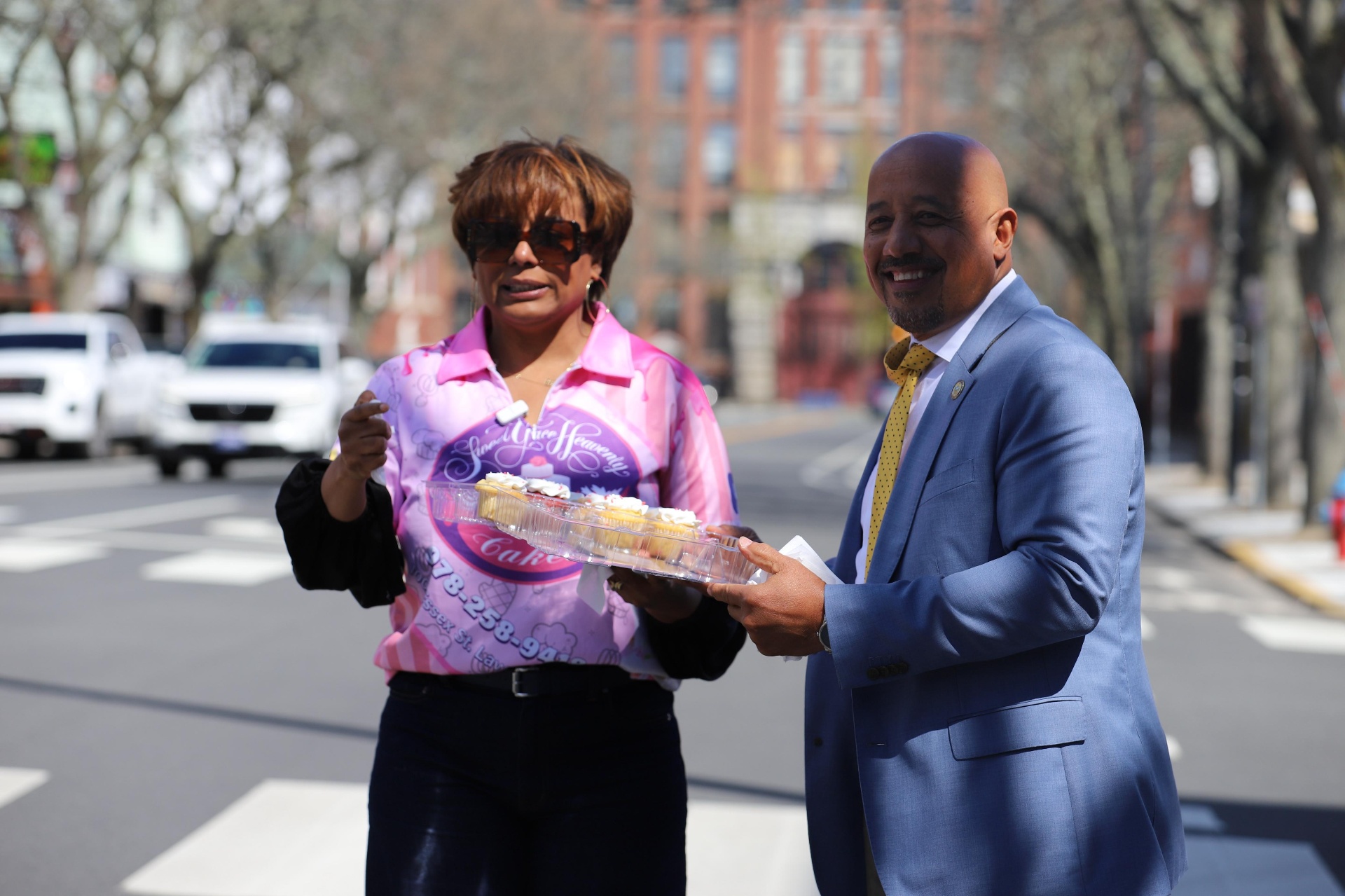 Yudith Alvarez with the mayor of Lawrence
